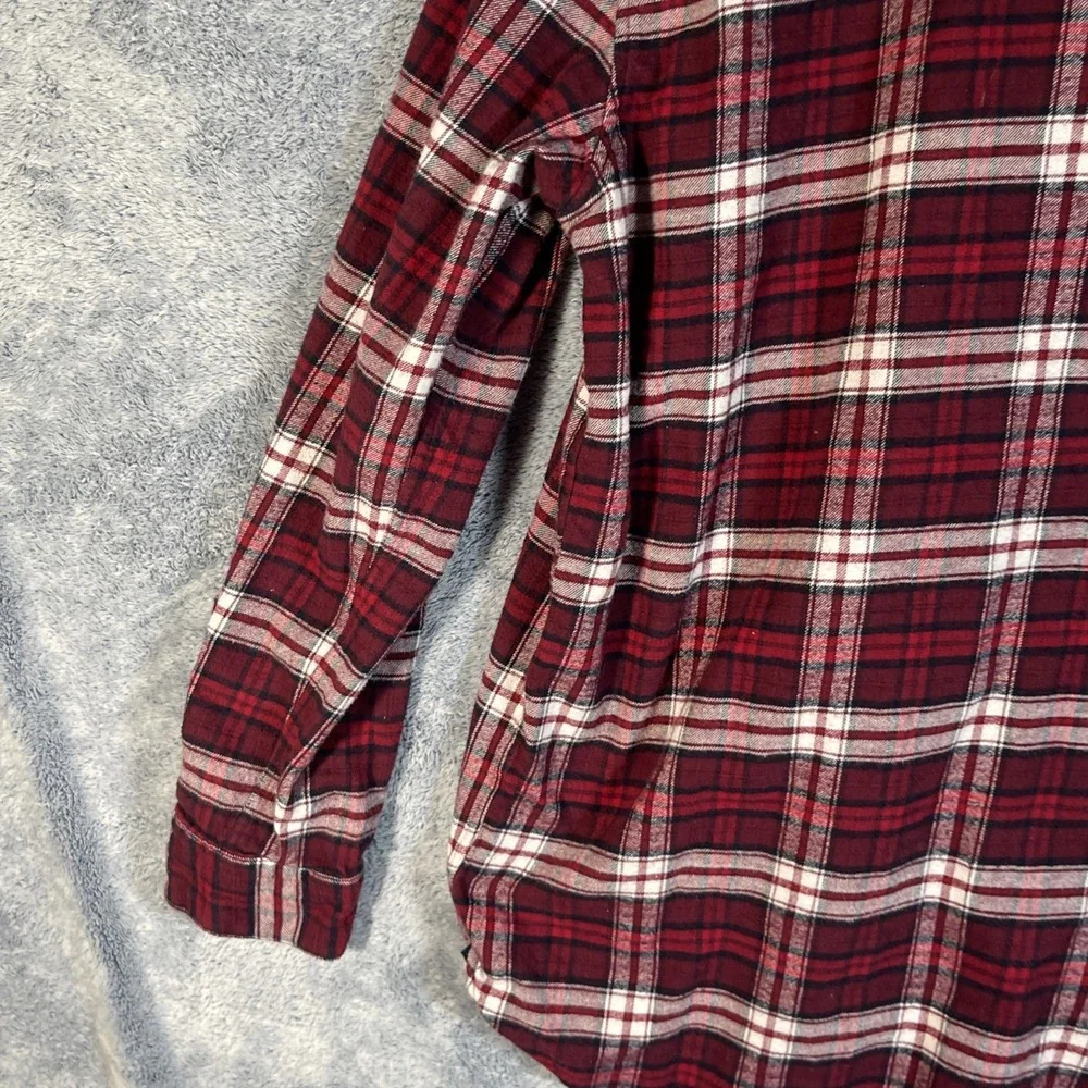 Tommy Hilfiger Men's XL Regular Fit Long Sleeve Flannel Shirt Red White Plaid‎